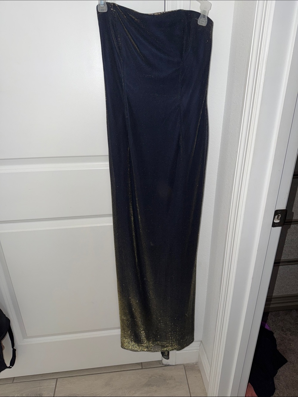Blondie Nites Black with Gold Ombre Sparkle Maxi Skirt